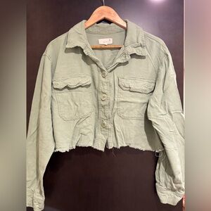APRIL KISS Green Cropped Jacket/Shirt